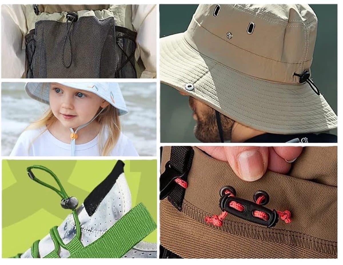 10 Stuks Koorstoppers - veersluiting - cord lock - Tanka koordklem voor touwen veters koord rugzak rubberen koord snelsluiting – kunststof – Transparant - LOUZIR