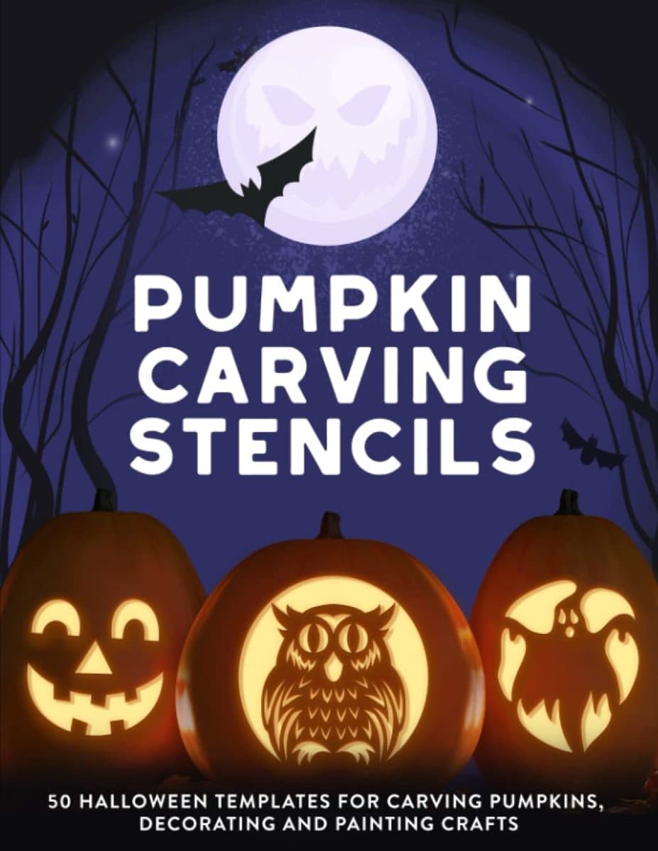 Halloween Pompoen Snijsjablonen, Herbruikbare Stencils met Patronen voor Creatief Uitsnijden en Decoreren van Pompoenen