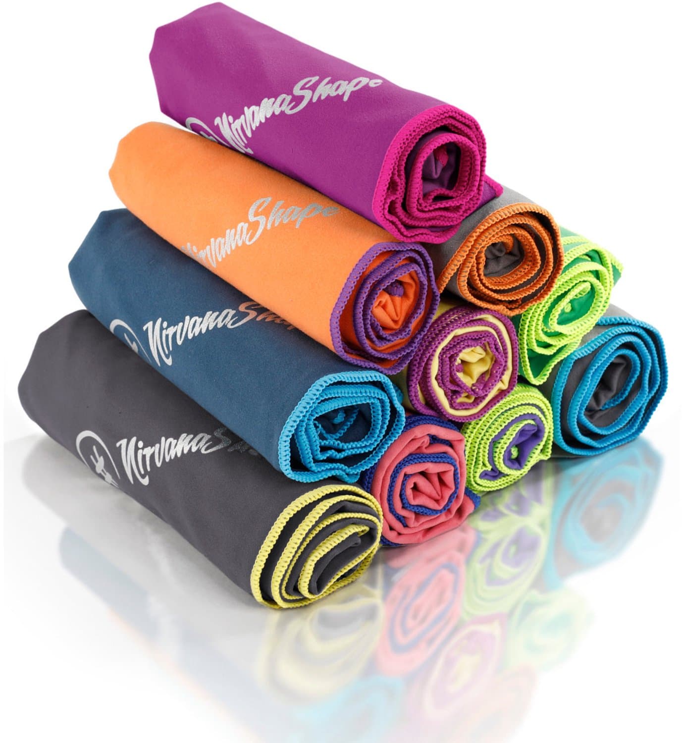 NirvanaShape - microvezel handdoek - microvezel reishanddoek - sneldrogend, ultralicht en zijdezacht - tot 8 keer meer absorberend - 60 x 40 cm - Roze / Roze Rand