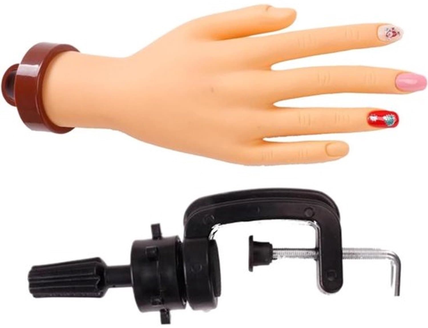 Nagel Oefen Hand - Oefenmodel Manicure - Nagelstyling Leren - Flexibele Vingers - 28 x 13 x 6 cm
