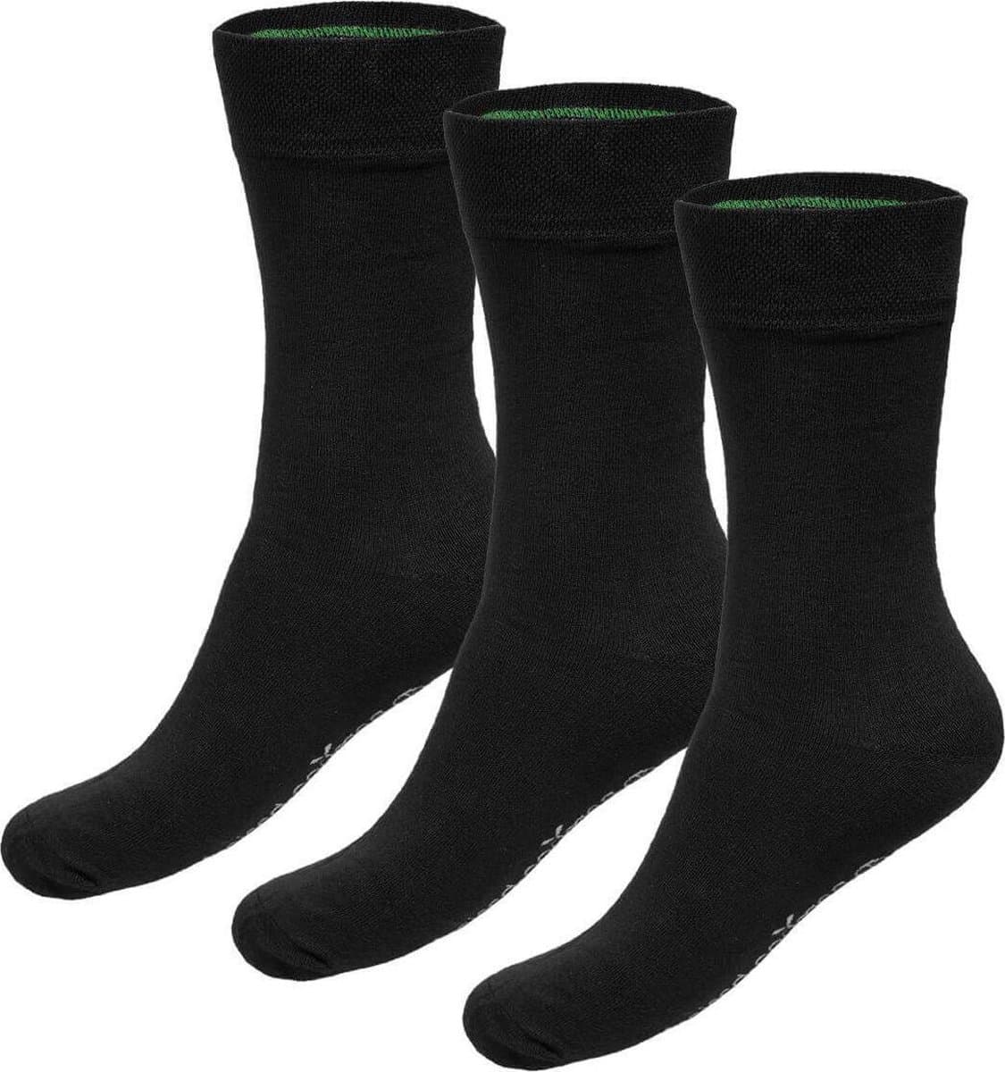 Bamboo Basics Zwarte Sokken Beau - 3-pack - Maat 41-46 - Bamboe Sokken - Normale Sokken