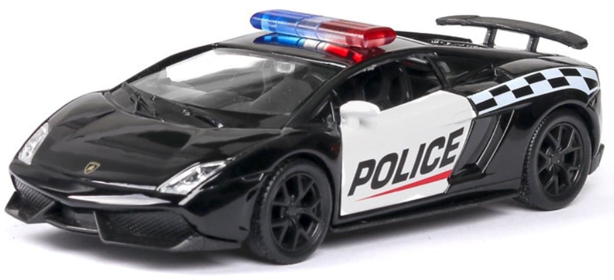 Metalen Politieauto Speelgoed - Lamborghini Stijl, Trek-Achteruit