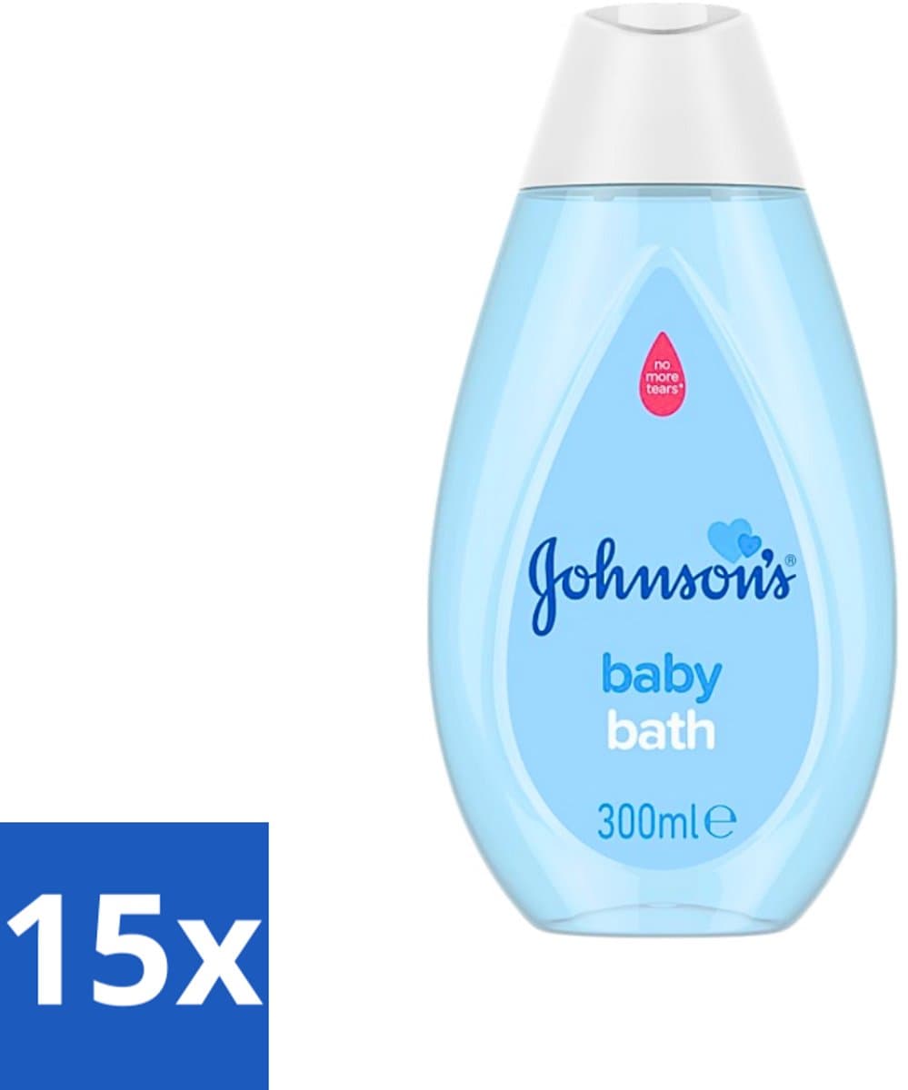 15 x Johnson's - Baby Bath - Puur & Zacht - 300 ml - Baby Bad - Baby Zeep - Babyhuid Verzorging - Zachte Babyzeep - Milde Babyzeep