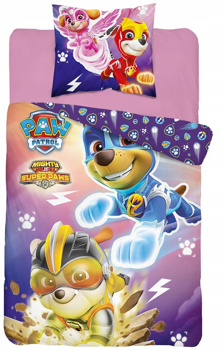 Paw Patrol Kinderbeddengoed 160x200 cm Katoen - Lichtgevend