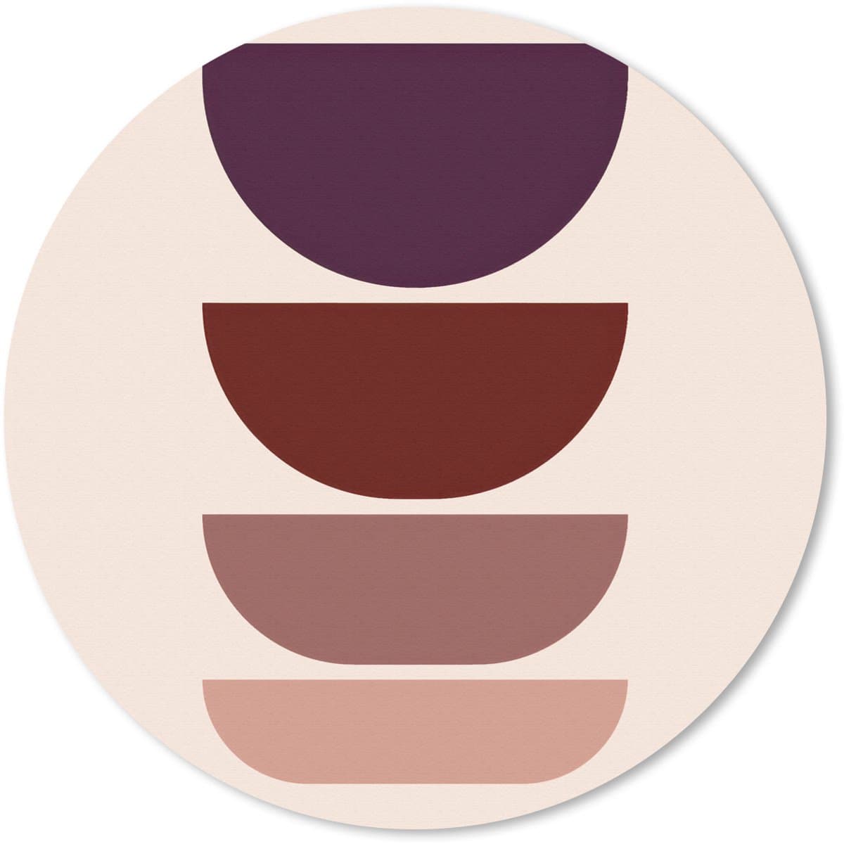 Muismat rond 30x30 cm - Mousepad Harmonieus - Symmetrisch - Rood - Ronde muismatten