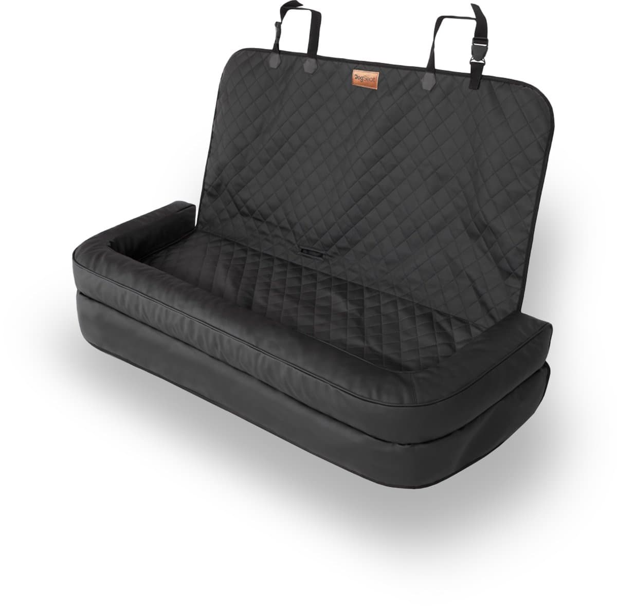 Achterbank Hondenmand – DogSeat® Harvey Lounge Honden Autostoel – Achterbank Mand – Voor 2 tot 3 Honden – Luxe Leatherlook – Waterafstotend – Met Veiligheidsriemen – Antislip – Wasbaar – Cover Achterbank