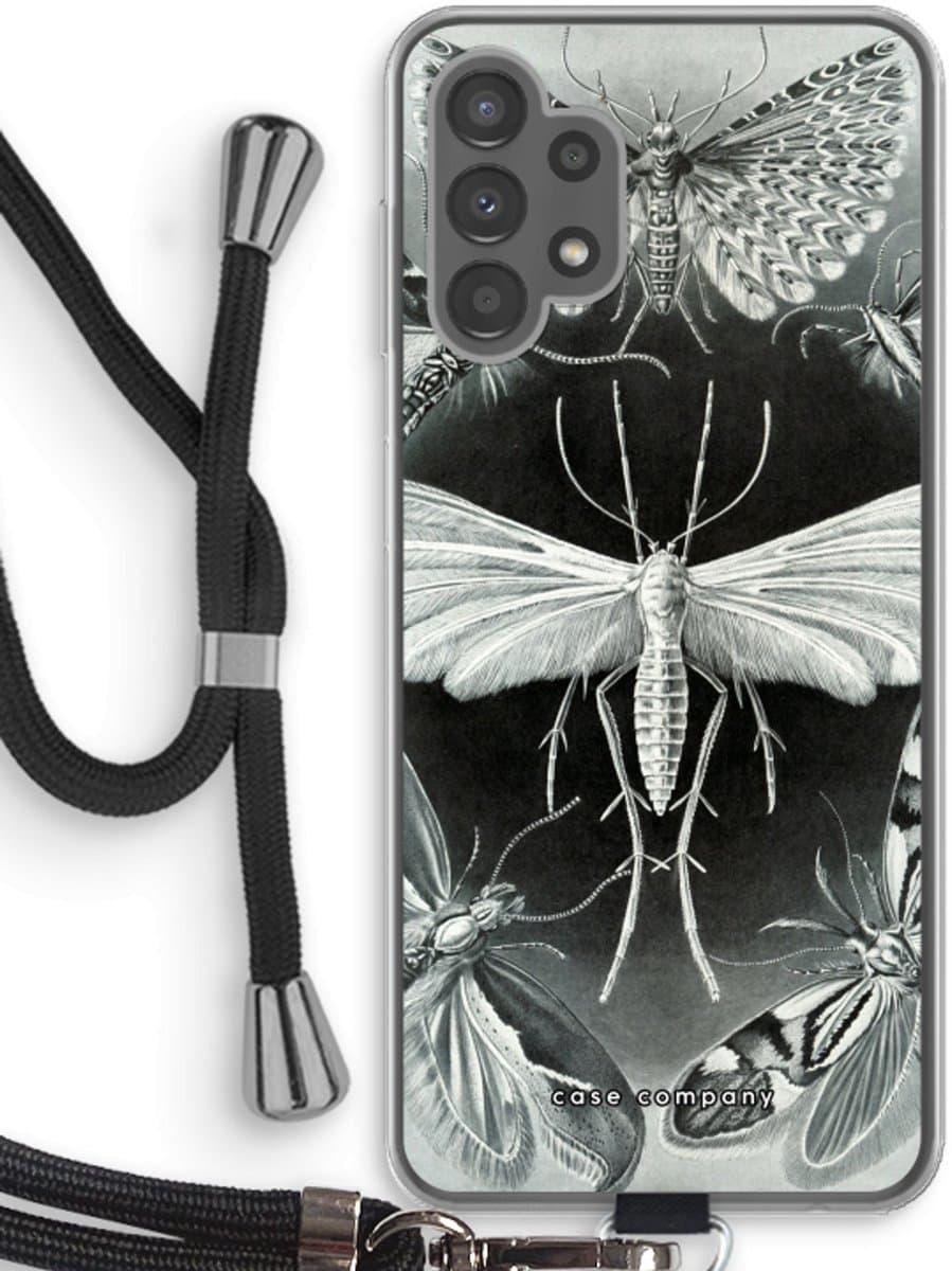 Case Company® - Hoesje met koord geschikt voor Samsung Galaxy A13 4G hoesje met Koord - Haeckel Tineida - Telefoonhoesje met Zwart Koord - Bescherming aan alle Kanten en Over de Schermrand