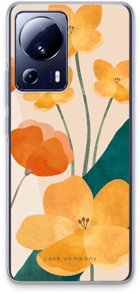 Case Company® - Hoesje geschikt voor Xiaomi 13 Lite hoesje - Amber bloom 2 - Soft Cover Telefoonhoesje - Bescherming aan alle Kanten en Schermrand