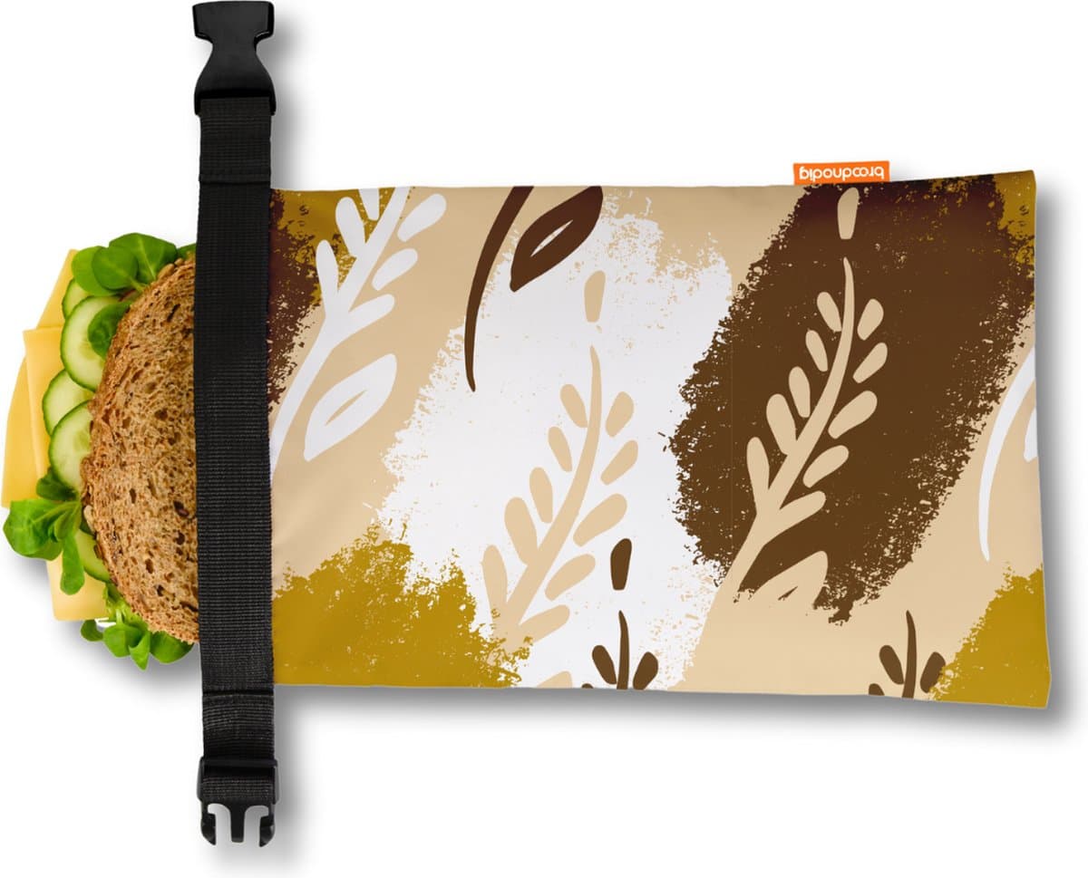 Broodnodig® - Herbruikbare Boterhamzak Premium - van 100% Gerecyclede Flessen - Ideaal als Diepvrieszakjes - Lunchzak - Herbruikbaar Boterhamzakje - Foodwrap - Lunchbox - 30x20cm - Autumn Leaves