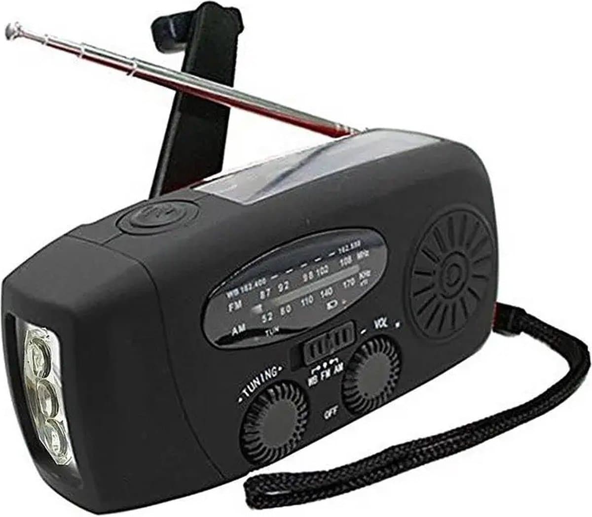 Asaam -2000mah Outdoor Noodradio Draagbare stroomopwekking -Radio Ramppreventie --Led Zaklamp - Power Bank-Solar Hand Crank -Radio AM/FM-radio