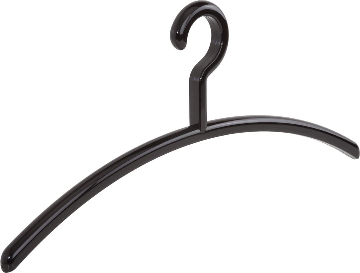 De Kledinghanger Gigant - Garderobehanger - Jassenhanger - Volwassenen - 6350 - 6 Stuks - Elegance - Kunststof - Zwart - 45 cm - Kledinghanger - Kleerhanger (6350_00/6)