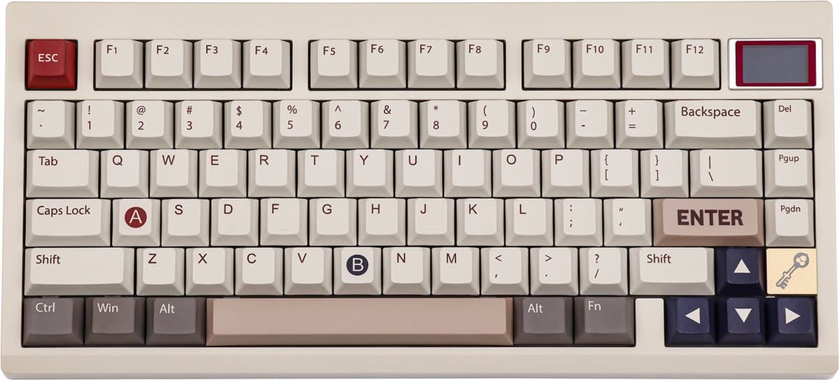 EPOMAKER TH80 Pro V2 - Wit - Mechanisch Draadloos Toetsenbord - 75% - QWERTY - Mechanical Keyboard met Mini Scherm - Wisteria Linear