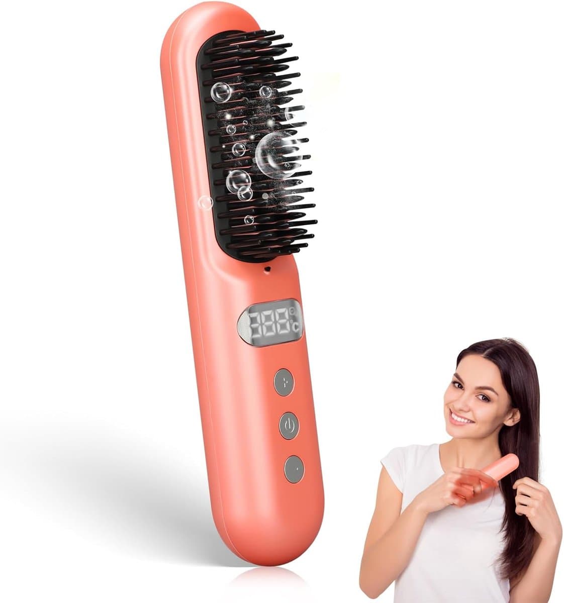Solacis Draadloze stijlborstel - Stijlborstel - Elektrische haarborstel - Draadloze fohn - Draadloze haarborstel - Must have voor uw haar!