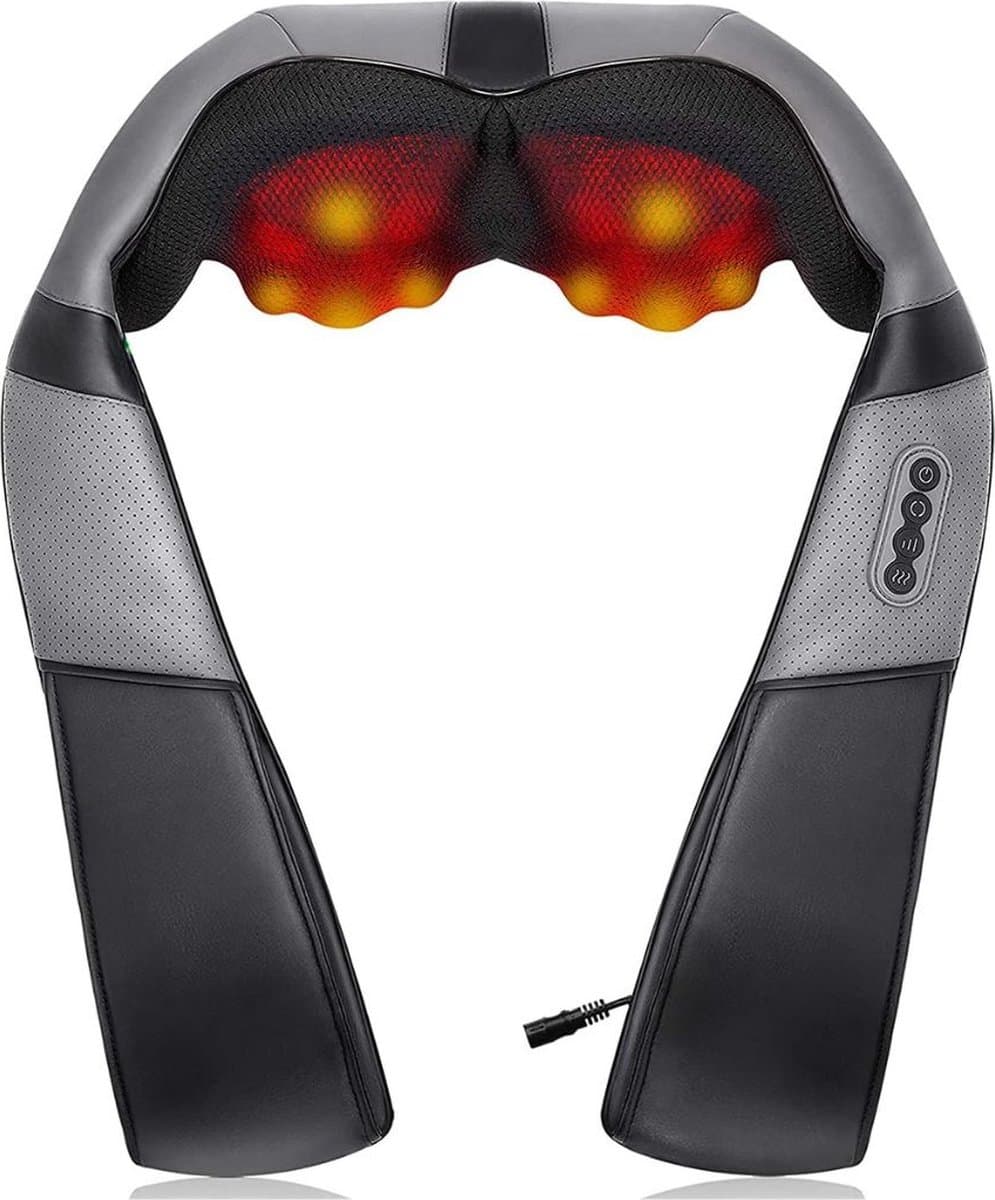 White-Label® Nekmassage Apparaat - Massagekussen - Massage Apparaat - Zwart met Grijs