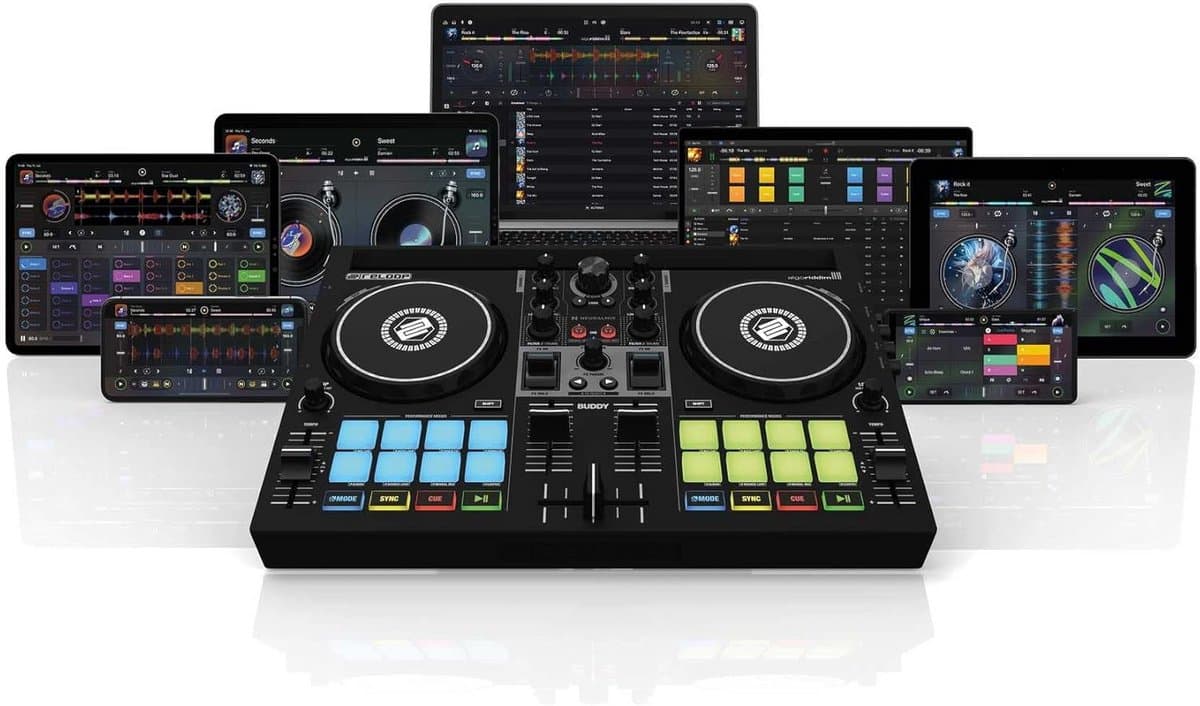 Compacte 2-kanaals DJ Controller voor Algoriddim djay op iOS, Android, Mac en PC met Neural Mix