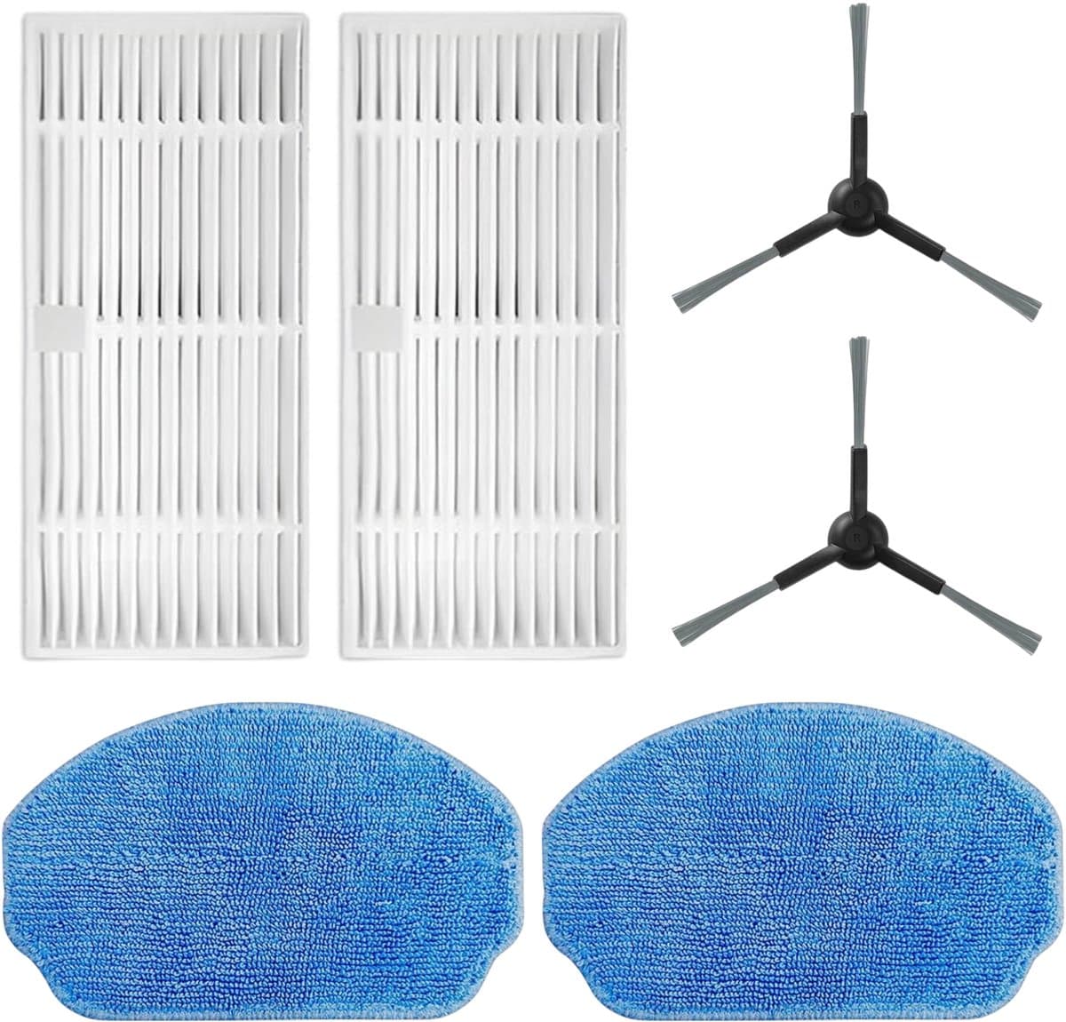 Ecopulse onderdelen - 2x Mop - 2x Brusher - 2x Filters - Robotstofzuiger - Skoov