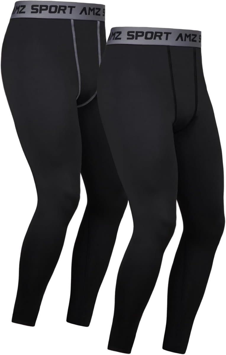 Lange Compressiebroeken Heren - Ademend Sportondergoed voor Training en Hardlopen, Set van 2