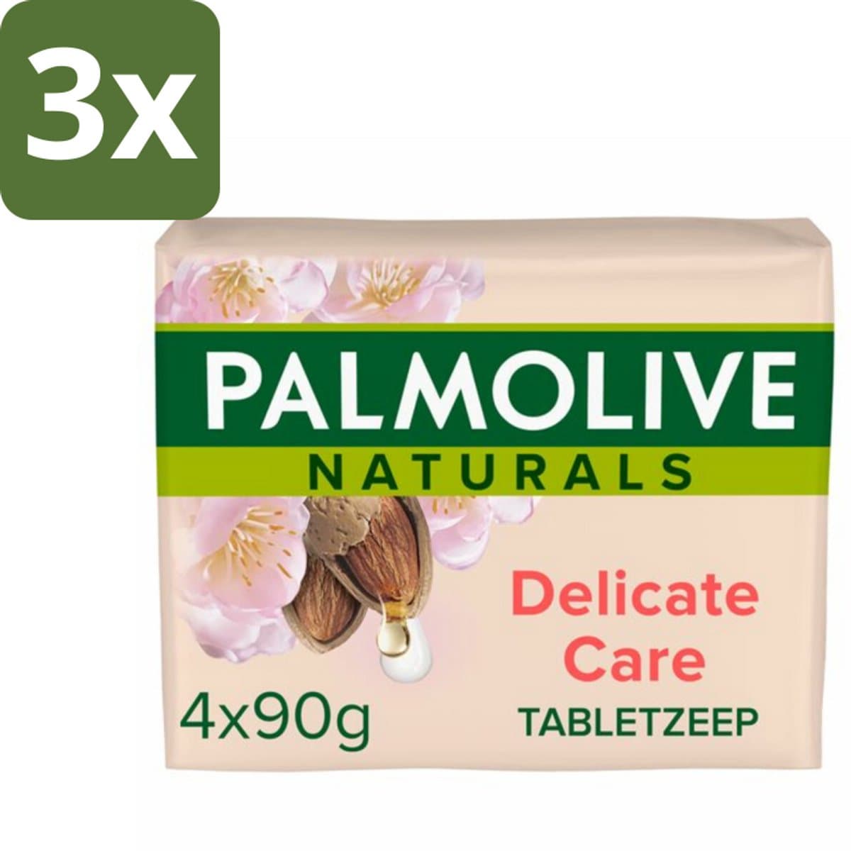 Palmolive Tabletzeep Naturals Amandel Melk 4x 90 gr - Bulkverpakking - 3 stuks