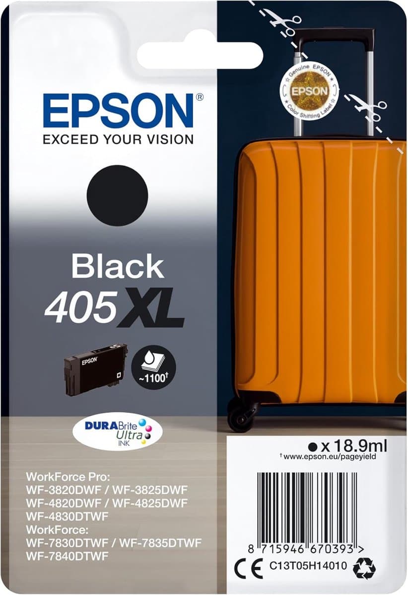 Inktcartridge Zwart - Hoge capaciteit XL - Zakelijk printen - Pigmentinkt direct droog - 105 x 8 x 45 cm