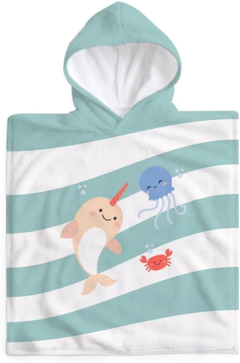 Kinder Badponcho met Capuchon - Zachte Katoenen Handdoek voor Strand & Zwemmen