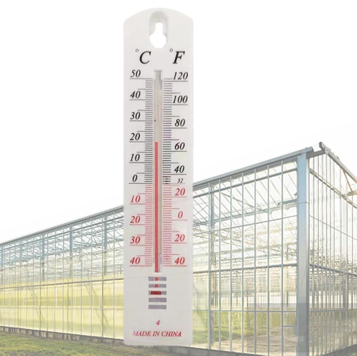 Temperatuurmeter Binnen - Klimaatmonitor Indicator - Kamertemperatuur Controleren - Breed Meetbereik - 218 x 46 x 14 cm - Wit