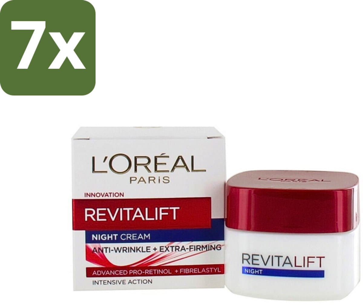 L'Oréal Revitalift - Nachtcrème - Anti-Rimpel - Hydraterend en Verstevigend - 50 ml - Bulkverpakking - 7 stuks