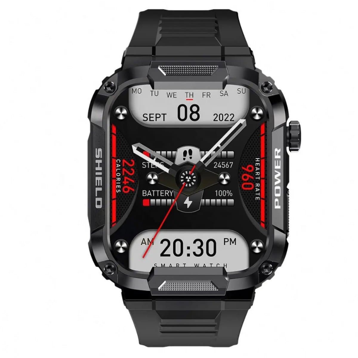 Manike G106 Smartwatch – 1,96 inch AMOLED Display - Hartslag & Bloeddrukmeting - SpO₂ - Slaaptracking - Multisport - IP68 Waterdicht - 7 Dagen Batterij - Android & iOS Compatibel - Meldingen - Stappenteller - Sporthorloge - Activity Tracker