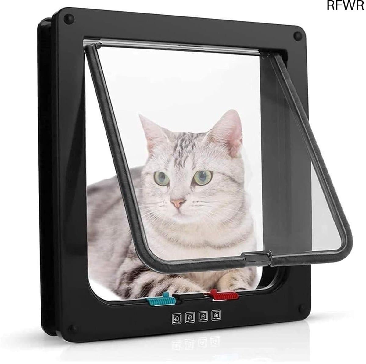 RFWR® Kattenluik met Chipherkenning en 4-Weg Magneetsluiting - Voor Kleine Huisdieren