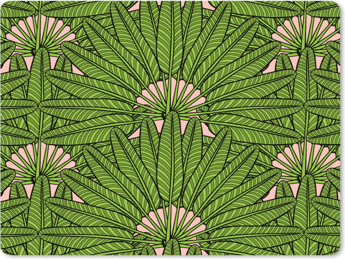 Muismat XXL 80x60 cm - Bureau onderlegger - Bureau mat Palmblad - Patronen - Jungle - Tropisch - Bureaumat - Gaming mousepad xl - Bureaulegger groot - Computer deskmat
