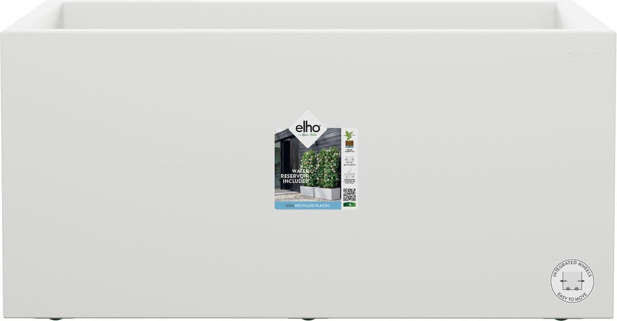 Elho Vivo Next Lang 60 - Plantenbak voor Binnen & Buiten Rechthoekig - 100% Gerecycled Plastic - L 59.0 x H 29.2 cm - Wit
