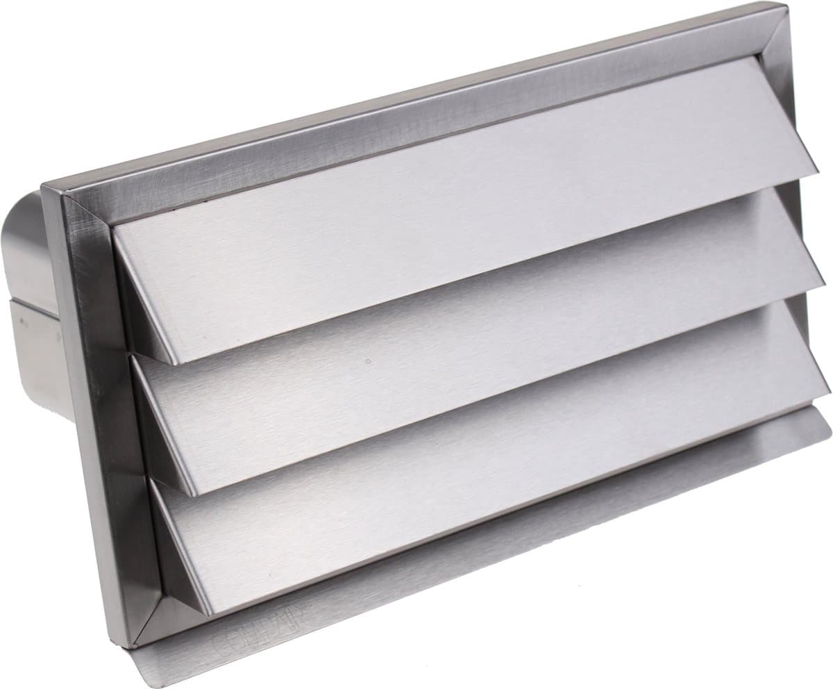 Novy 906407 muurdoorvoer in inox met terugslagklep