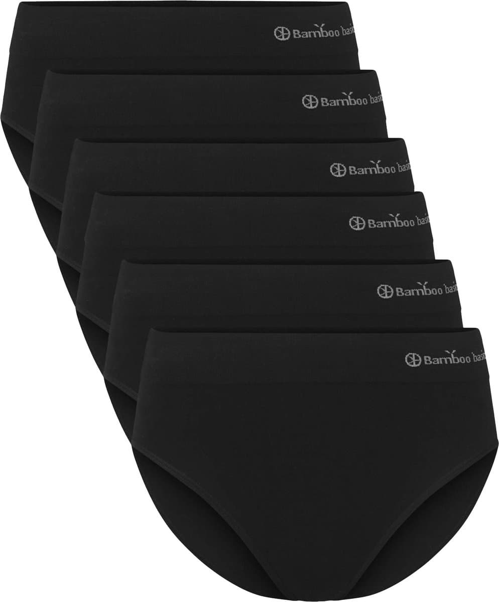 Bamboo Basics 6-pak naadloze dames slips - Belle - Voordeelverpakking - Multipack aanbieding - Zwart / XL