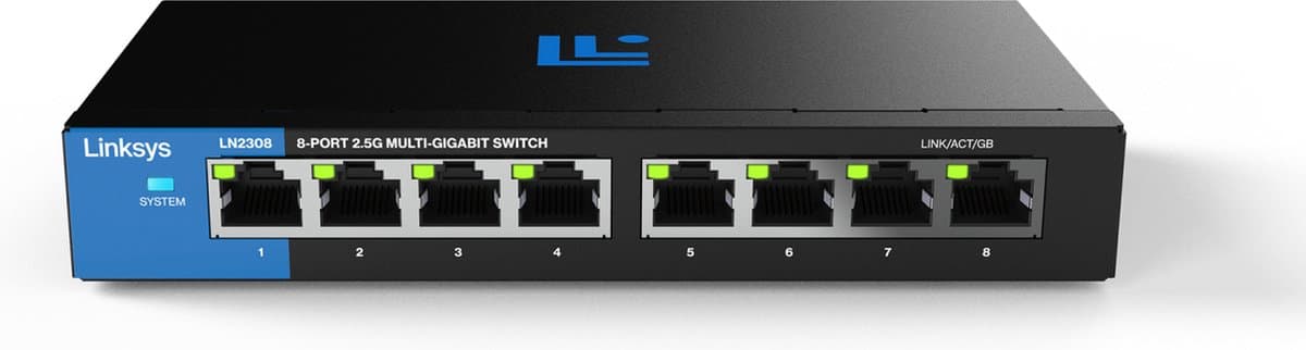 Linksys Multi-Gig 2.5G onbeheerde Ethernet-switch 8-poorts