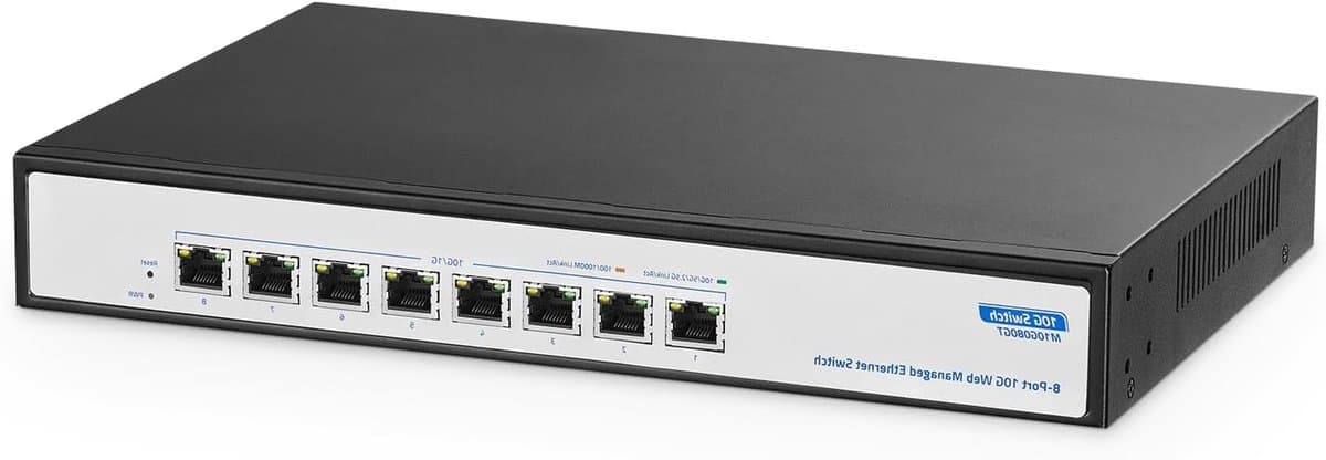 Beheerde Ethernet Schakelaar - Netwerk Switch - Netwerk Uitbreiden - 8 x 10Gbps Poorten - 160Gbps Bandbreedte - Zwart