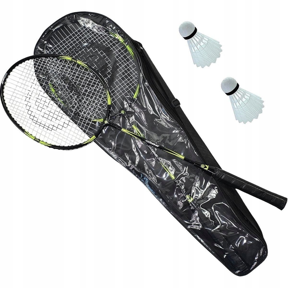 Badmintonset Enero: 2 rackets, 2 shuttles & tas