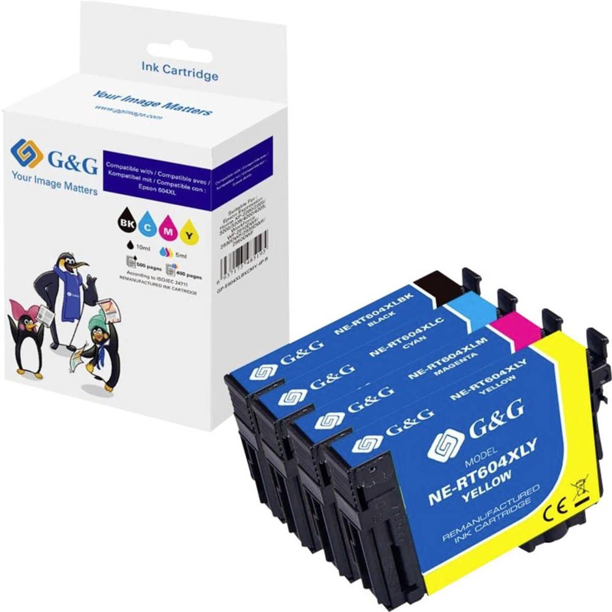 G&G Inktcartridge Compatibel GP-E604XLBKCMY-4P-R