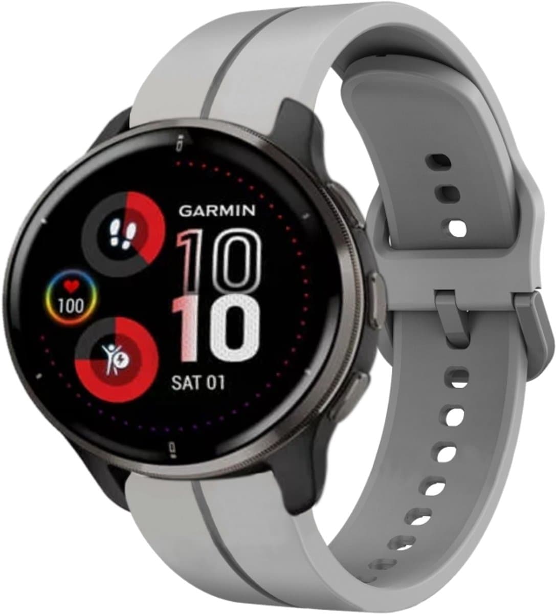 For Garmin Venu 2 Plus 20mm Loop Silicone Watch Band(Grey)