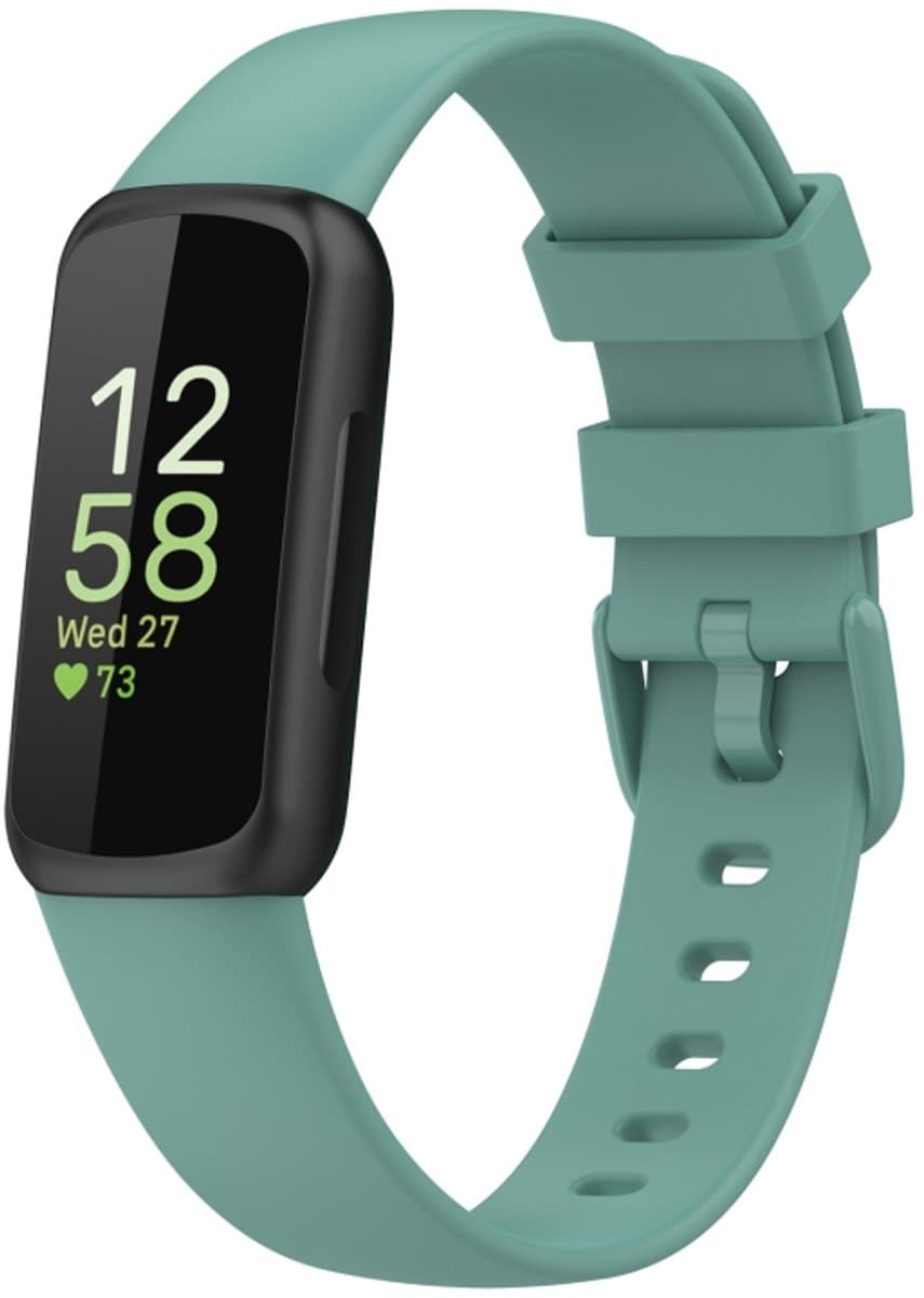 For Fitbit Inspire 3 Solid Color Silicone Watch Band, Size:L(Green)