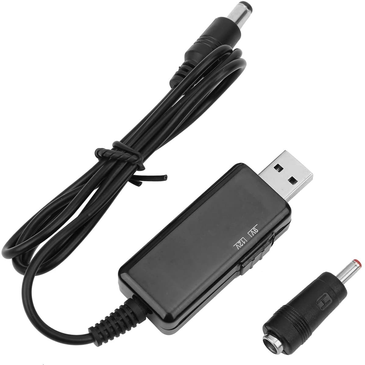 To DC Booster Cable Power Bank Router Cord,StepUp Digital Display Adjustable 5V to 9V 12V,Convert and Boost Voltage,Suitable for 5521m DC