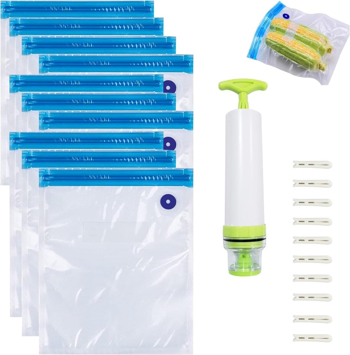 Set van 10 Herbruikbare Vacuümzakken (30x34cm) voor Sous Vide, Voedselbewaring en 3D Printer Filament