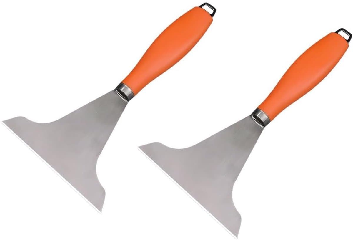 Grill Schraper - Bakplaat Gereedschap - BBQ Keuken Schoonmaken - Vergroot Schraperoppervlak - 24 x 10 cm - Zwart