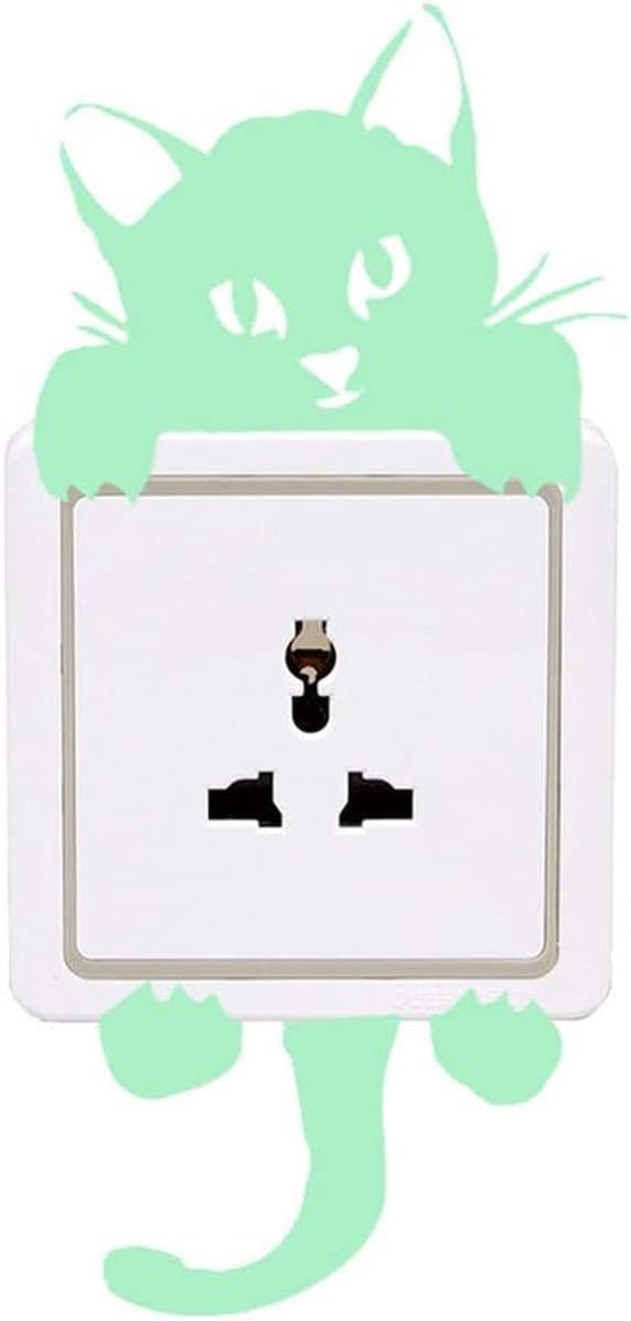 Lichtgevende Stickers - Kitten Kat - Decoratie Kamer - Glow in Dark - N.v.t. - Groen