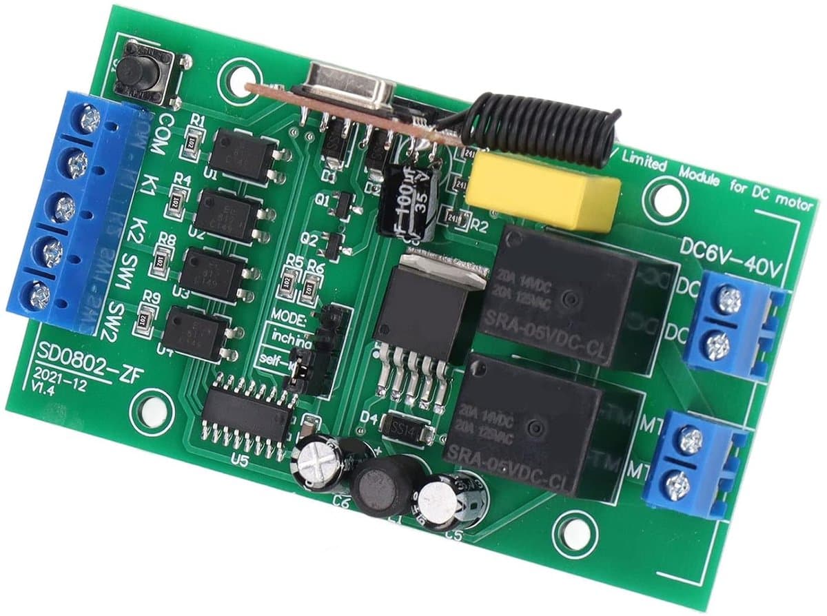 Afstandsbediening Module - Motor Controller - Rolluik Bediening - 200m Bereik - DC 6-40V 5A - Grijs
