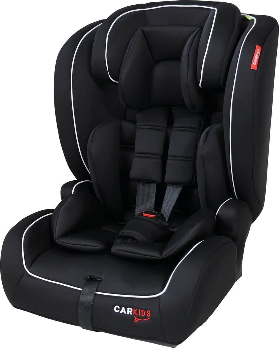 Carkids I-Size Autostoeltje Jessie - Voldoet aan I-Size R-129 Norm - Voor kinderen van 76 tot 150cm - Met Isofix & Top Tether aansluiting - Zwart/Wit