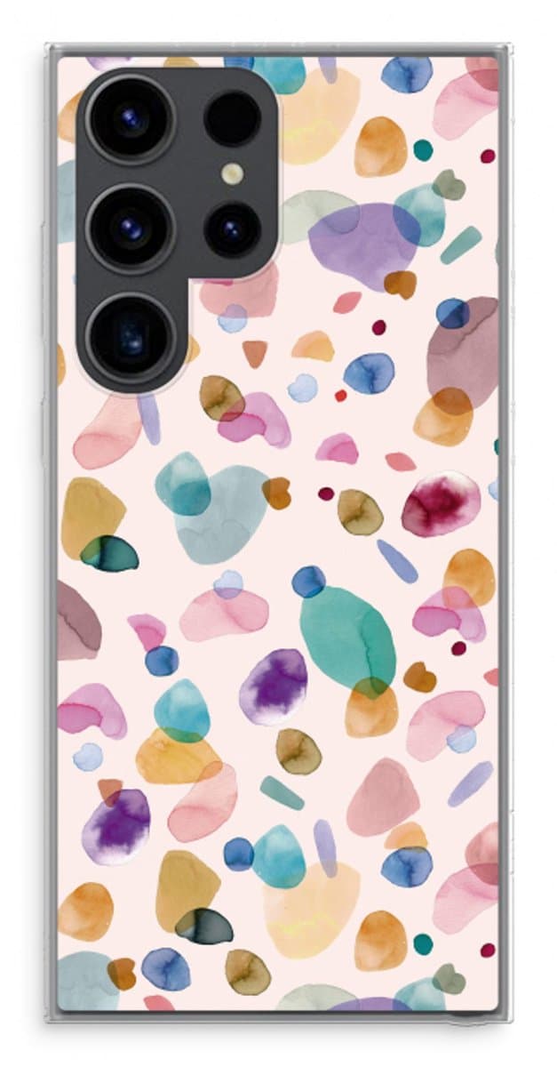 Case Company® - Hoesje geschikt voor Samsung Galaxy S23 Ultra hoesje - Terrazzo Memphis - Soft Cover Telefoonhoesje - Bescherming aan alle Kanten en Schermrand