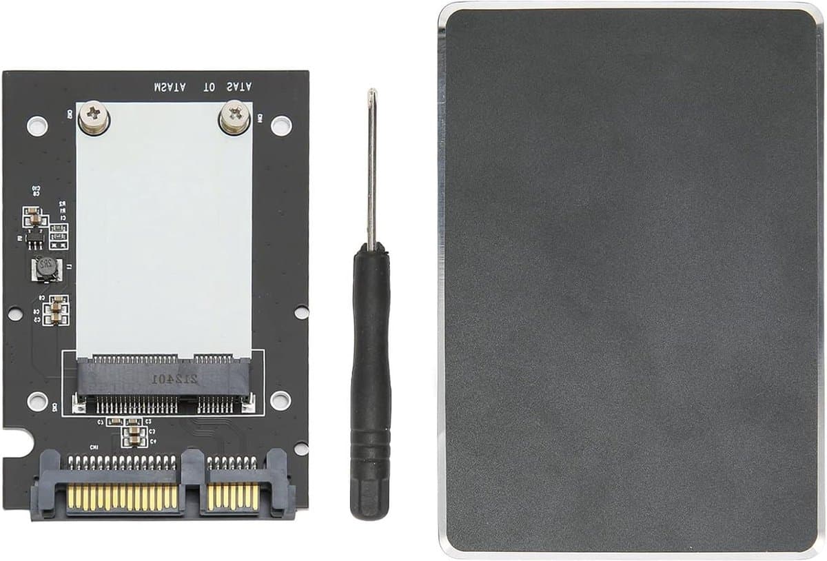 Harde Schijf Doos - Mini SATA NAAR SATA III - 2.5in Alle Aluminium - MSATA 26.8/50.95mm SSD Adapter