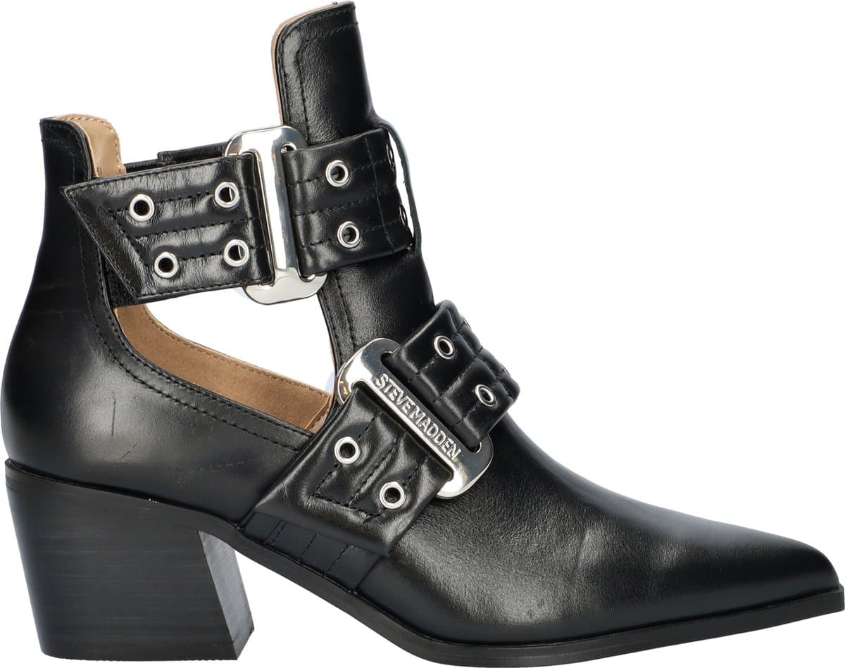 Steve Madden Grazia Enkellaarsjes Dames - Zwart - Maat 38