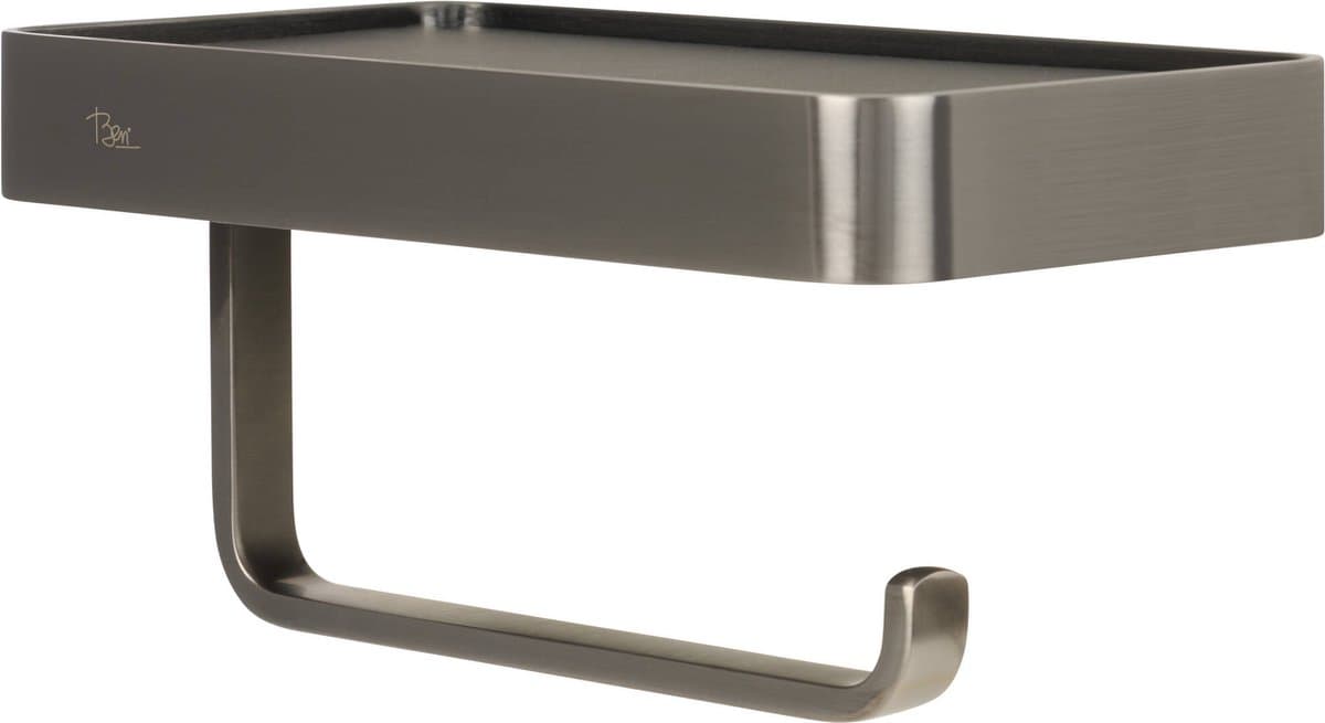 Ben Mykanto Toiletrolhouder - 18,8x10x9 cm - Geborsteld Zwart
