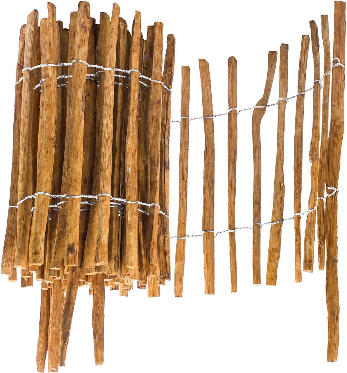 BOGATECO Hazelnoot Rolhekwerk 50 x 500 cm - Lattenafstand 4-5 cm - Geïmpregneerd - Duurzame Tuinafscheiding & Rolhek - Bruin