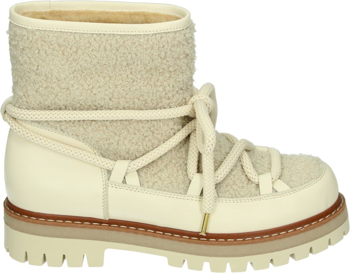 Ocra - 670 - Hoge sneakersVeterlaarzenDames veterschoenenDames sneakersHalf-hoge schoenen - Kleur: Wit/beige - Maat: 39